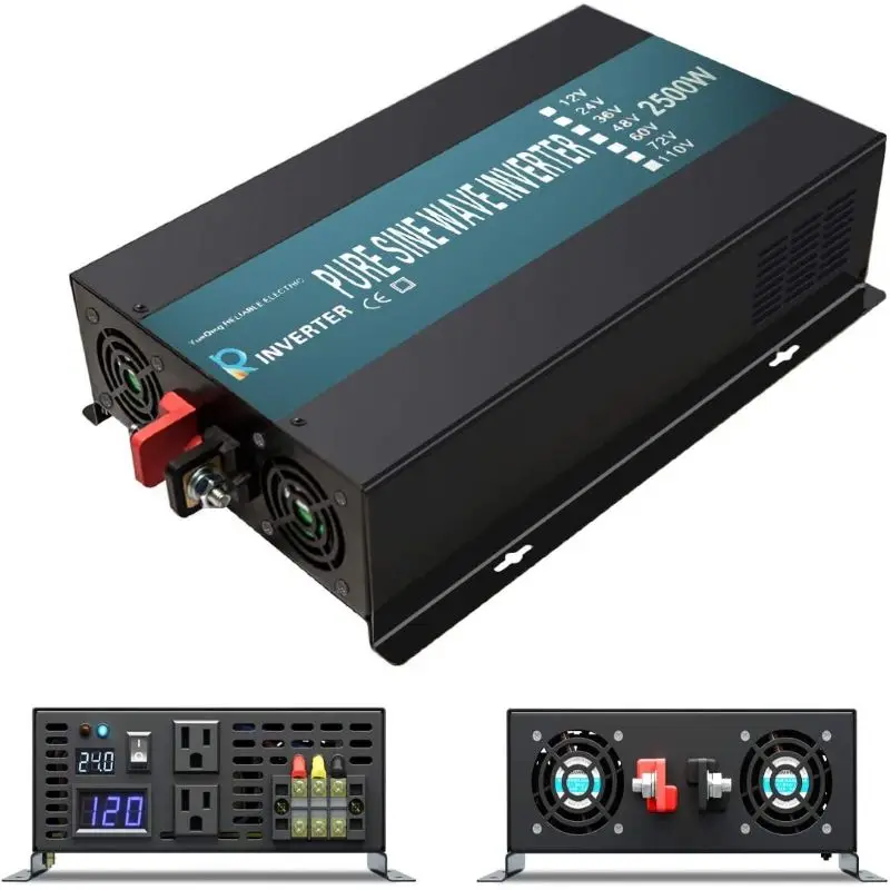 Omvormer – Spanningsomzetter – Stroomadapter – DC Naar AC – Pure Sinusgolf – 12V Naar 230V – Koelvin