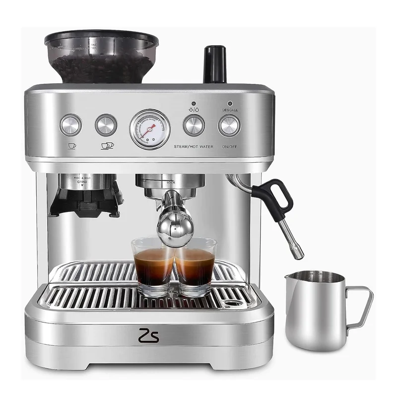 Espressomachine – Koffiemachine – Espressoapparaat – Barista Machine – 15 Maalstanden – 15 Bar Pomp – Stoompijp Voor Melkopschuiming