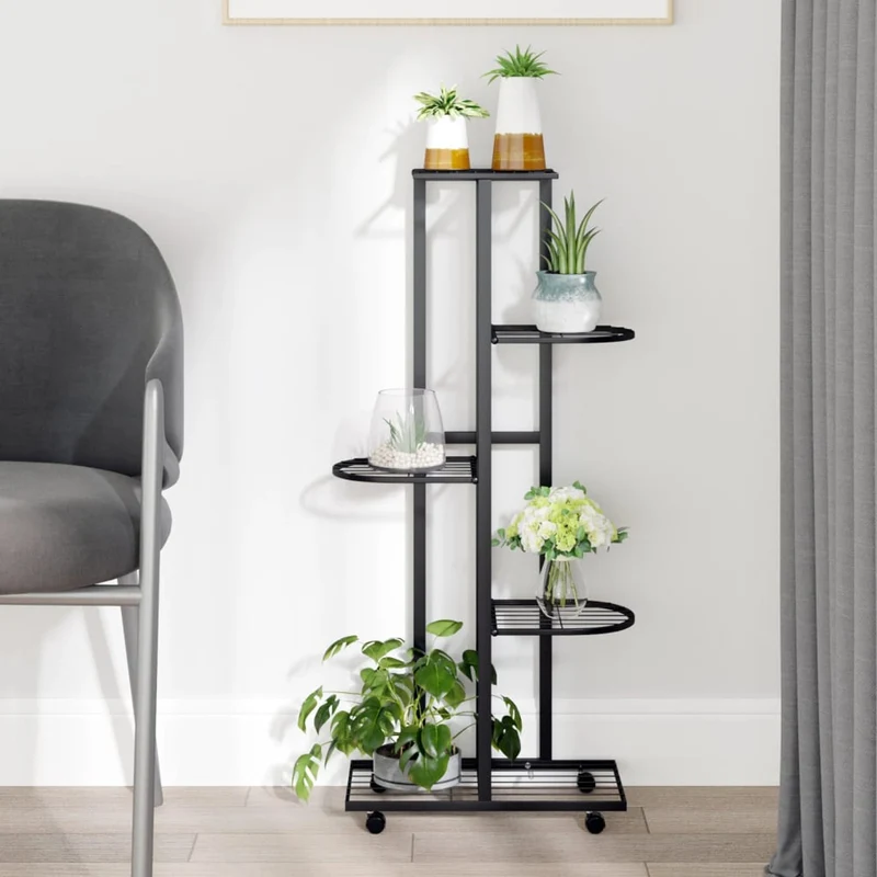 Plantenstandaard – Plantenrek – Bloemenrek – Plantenhouder – Plantenwagen – 5-Laags – Met Wieltjes