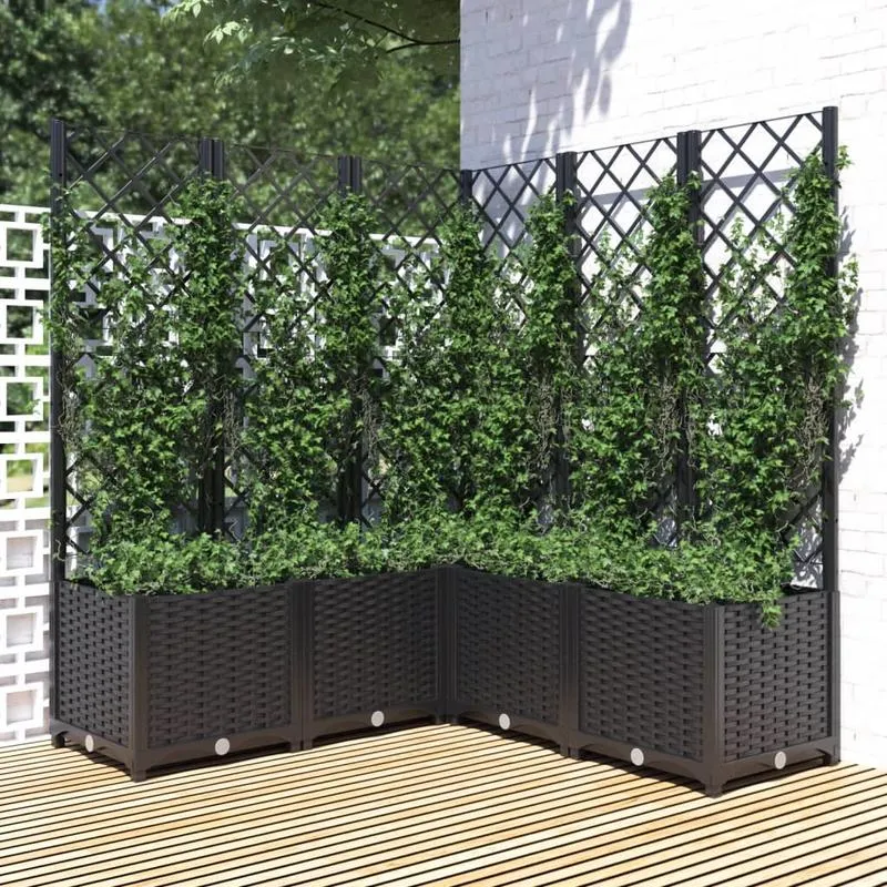 Plantenstandaard – Plantenrek – Klimplant Steun – Bloemenhouder – Latticestructuur – 120x120x136 Cm – Duurzaam Polypropyleen