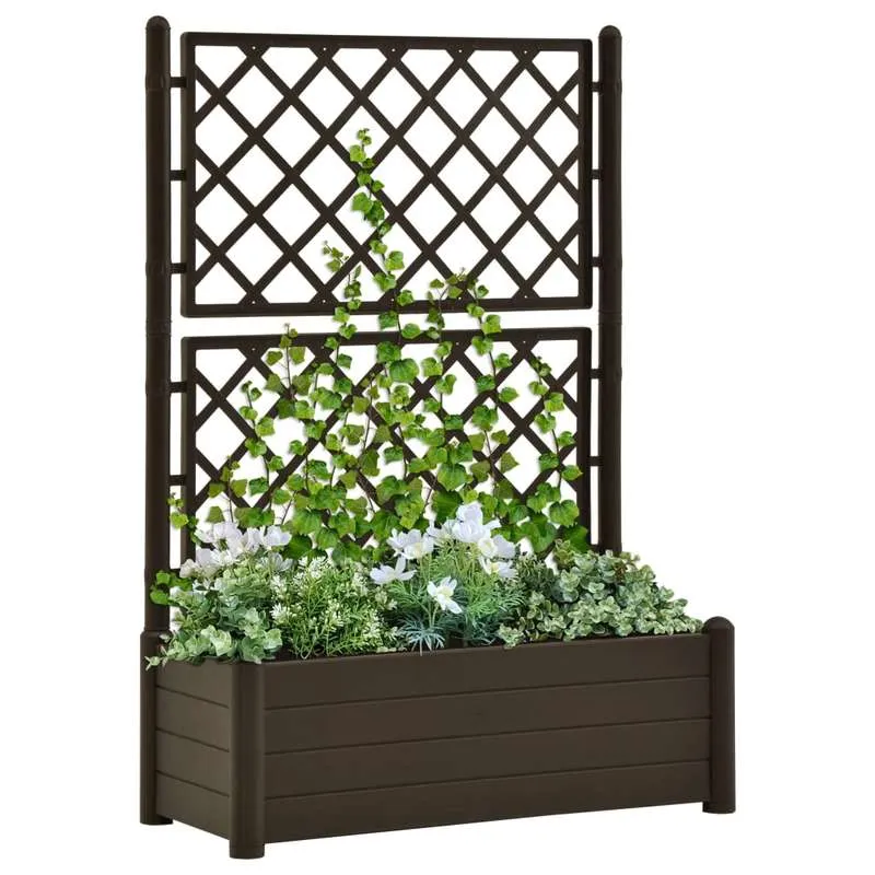 Plantenbak – Bloembak – Tuinbak – Kruidenbak – Klimrek – 90 Liter Inhoud – Weerbestendig Polypropyleen
