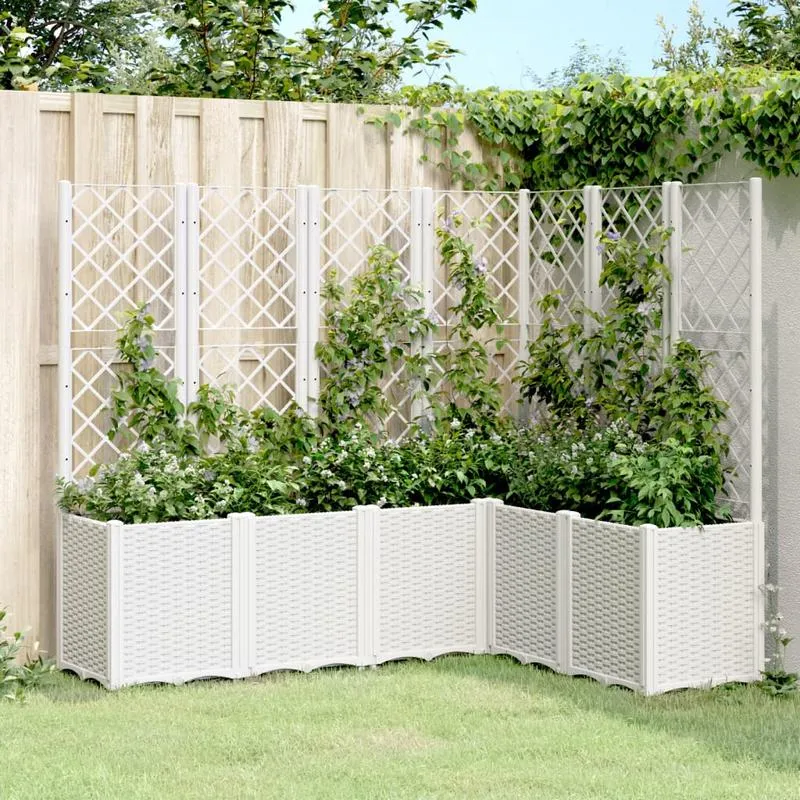 Plantenstandaard – Plantenrek – Plantenhouder – Klimplantenstandaard – Witte Kleur – Weerbestendig Polypropyleen – Ruimtebesparend Design