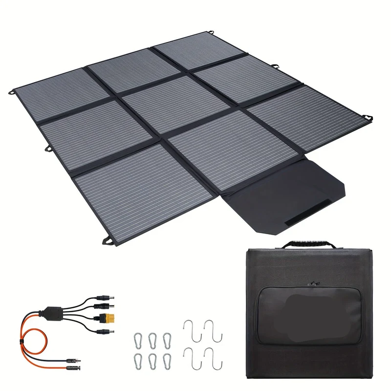 Draagbaar Zonnepaneel – Opvouwbaar Solar Paneel – Mobiel Zonne-energie Systeem – Camping Zonnepaneel – 400W Vermogen – Monokristallijn Met 22,5% Rendement