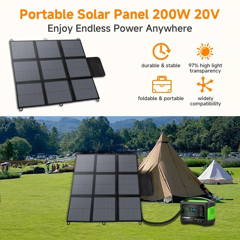 Zonnepaneellader – Draagbare Zonnepaneel Oplader – Opvouwbaar – Zonnepanelen - Compact – Lichtgewicht – 120W-200W Vermogen – Duurzaam Materiaal
