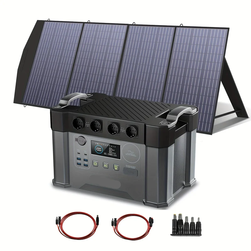 Powerstation – Draagbare Energiecentrale – Batterijpack – Stroomvoorziening – Zonne-energie – 2400W Vermogen – 1451,6Wh Capaciteit