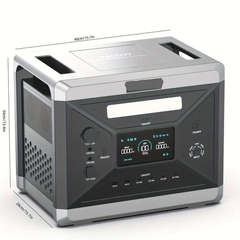 Draagbare Zonnegenerator – Powerstation - Powerbank - Zonne Stroom Generator – Mobiele Zonne Energie – Zonne Accu – 2304Wh Capaciteit – 2500W Vermogen