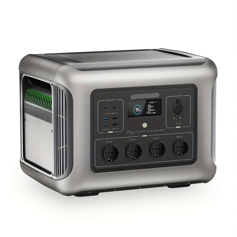 Draagbare Powerstation – Powerbank - Stroomgenerator - Zakelijke Accu – Camping Generator – Noodstroomstation – 2016Wh LiFePO4 Accu – 2500W Zuivere Sinus – 13 Aansluitingen