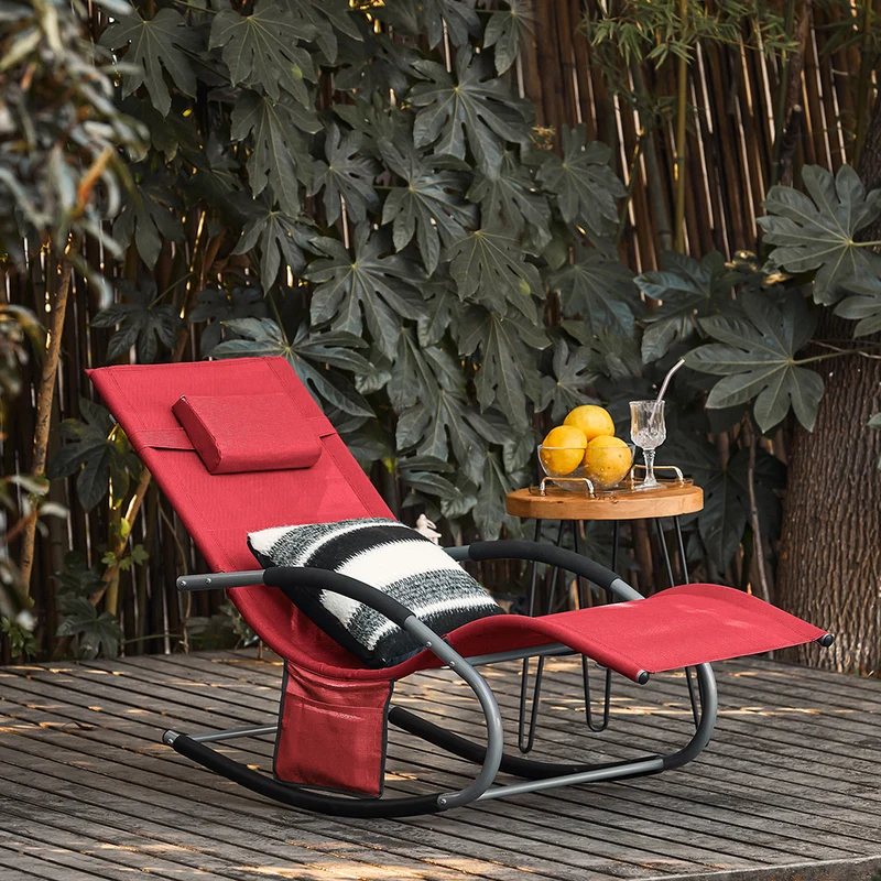Buitenligstoel Set – Ligstoel – Tuinstoel – Loungestoel – Zonnebed – Metalen Frame – Ademend Materiaal