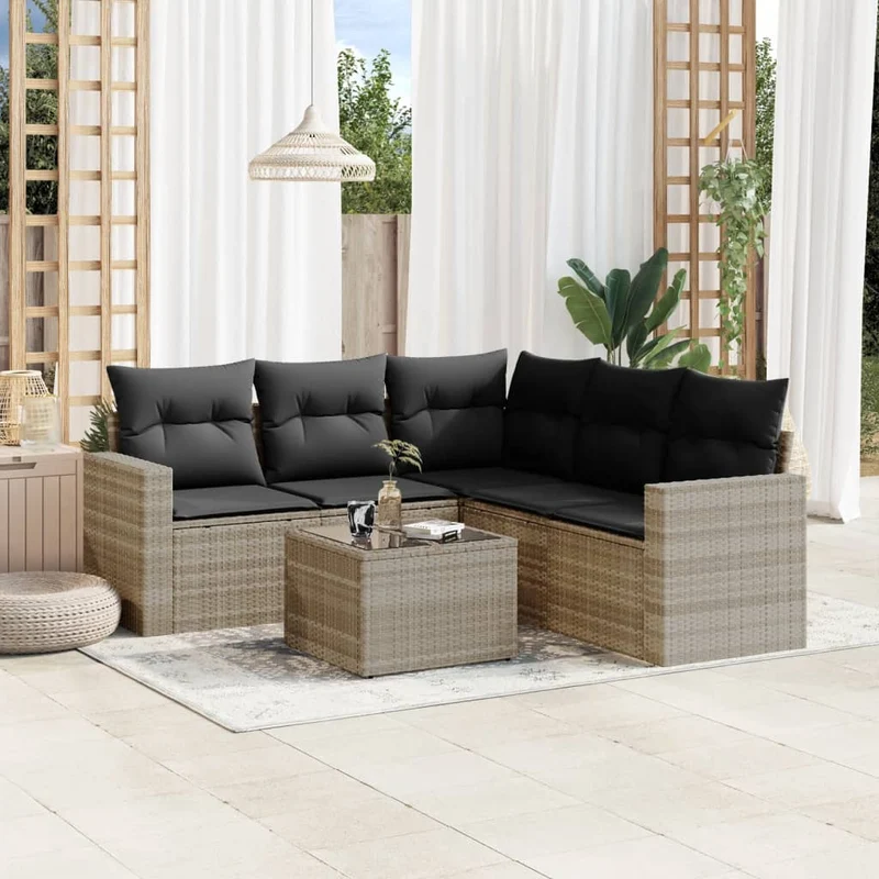 Loungeset – Tuinmeubel – Buitenmeubel – Zithoek – PE-Rattan – Wasbare Kussens – Opbergfunctie