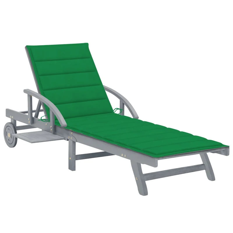 Houten Ligstoel – Tuinstoel – Lounge Stoel – Verstelbare Ligstoel – Tuinmeubel – Acaciahout – Uittrekbare Tafel – Kussen Met Vulling