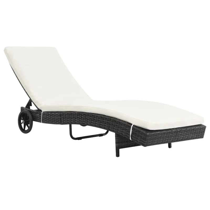 Lounger – Ligstoel – Zonnebank – Buitenmeubel – Tuinmeubel – Weerbestendig PE-Rotan – Instelbare Rugleuning