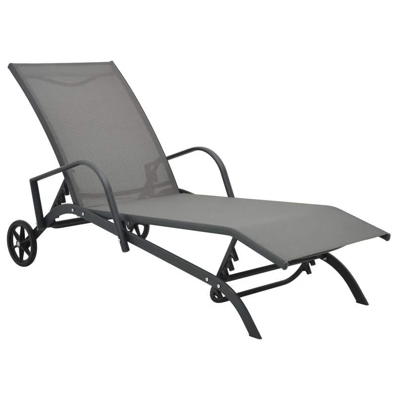 Loungebed – Ligbed – Relaxbed – Tuinbed – Stalen Frame – Verstelbare Rugleuning – Met Wieltjes