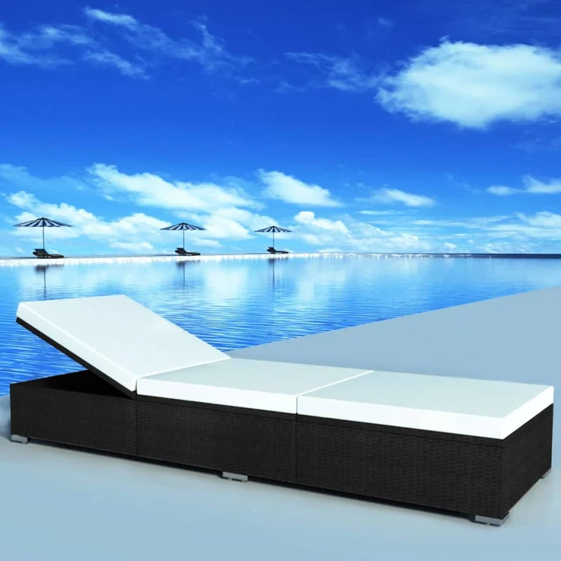 Loungestoel – Poly Rattan Stoel – Ligstoel - Tuinstoel – Buitenstoel – Verstelbare Rugleuning – Waterbestendig PE Rattan – Afneembaar Kussen