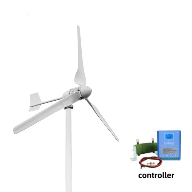 Windturbine – Windmolen – Windgenerator – Windenergie – Duurzame Energie – 5000W – Aluminium Behuizing – 24V - Met MPPT-hybrideregeling