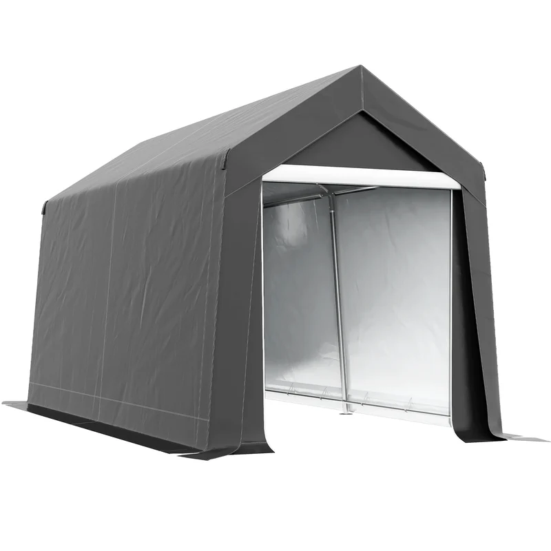 Garagetent – Schuurtent – Opbergtent – Beschutting – Motorstalling – Stevig Verzinkt Staal – Waterdicht UV-bestendig Doek - 2.1 x 3.6 x 2.35 m - Donkergrijs