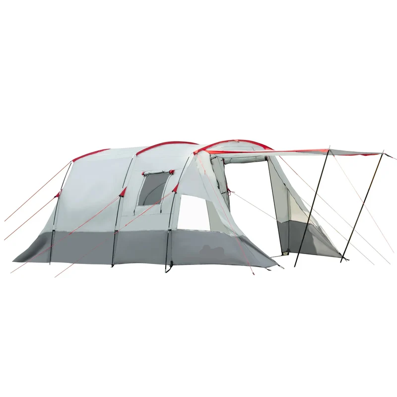 Tent – Kampeertent – Familie Tent – 8 Persoons – Waterafstotend 2000 Mm – Ruim Met Scheidingswand - Grijs