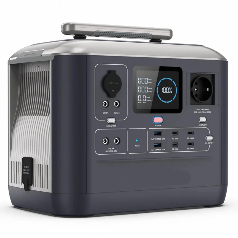 Powerstation - Draagbare Krachtcentrale – Powerbank – Noodstroomvoorziening – Energieopslag – Zonne-accu – 1075 Wh Capaciteit – Snelle Oplaadtijd