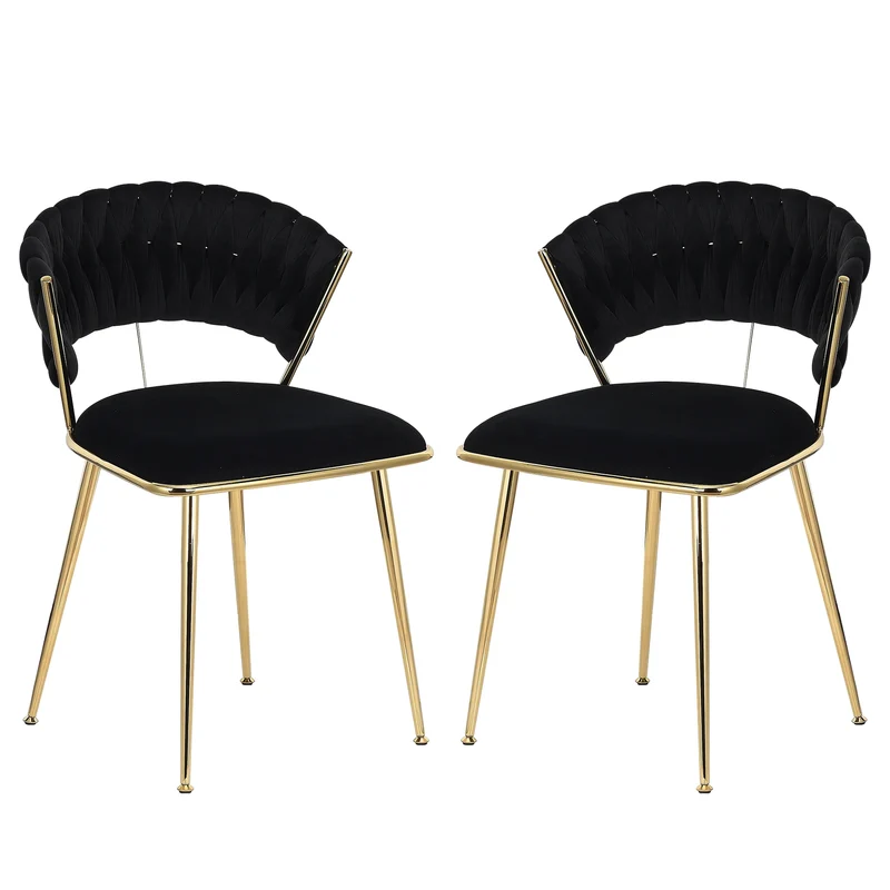 Eetkamerstoelen – Velvet Stoelen – Fluwelen Stoelen – Modern Design – Gouden Metalen Poot – Ergonomisch Comfort