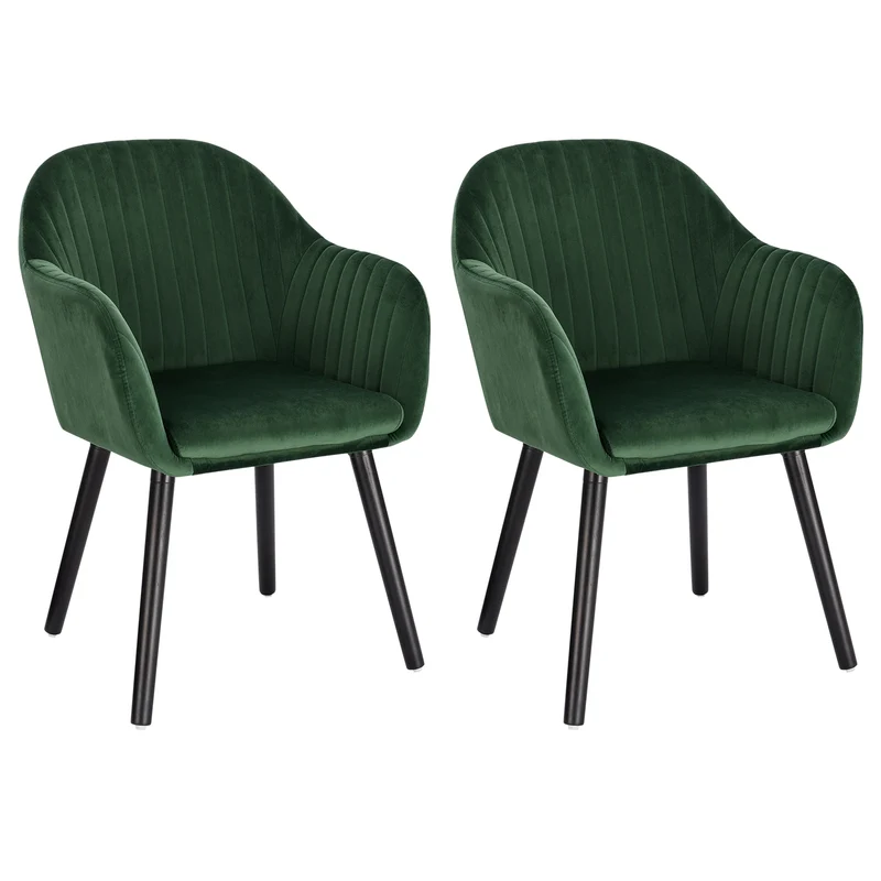 Eetkamerstoel – Bureaustoel – Stoel Met Armleuningen – Velvet Stoel – Massief Houten Poten – Ergonomisch Design