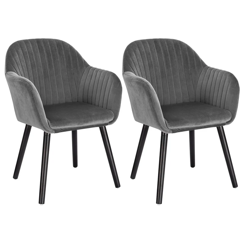Eetkamerstoel – Stoel – Dinestoel – Werkstoel – Velvet Bekleding – Ergonomische Rugleuning – Houten Poten