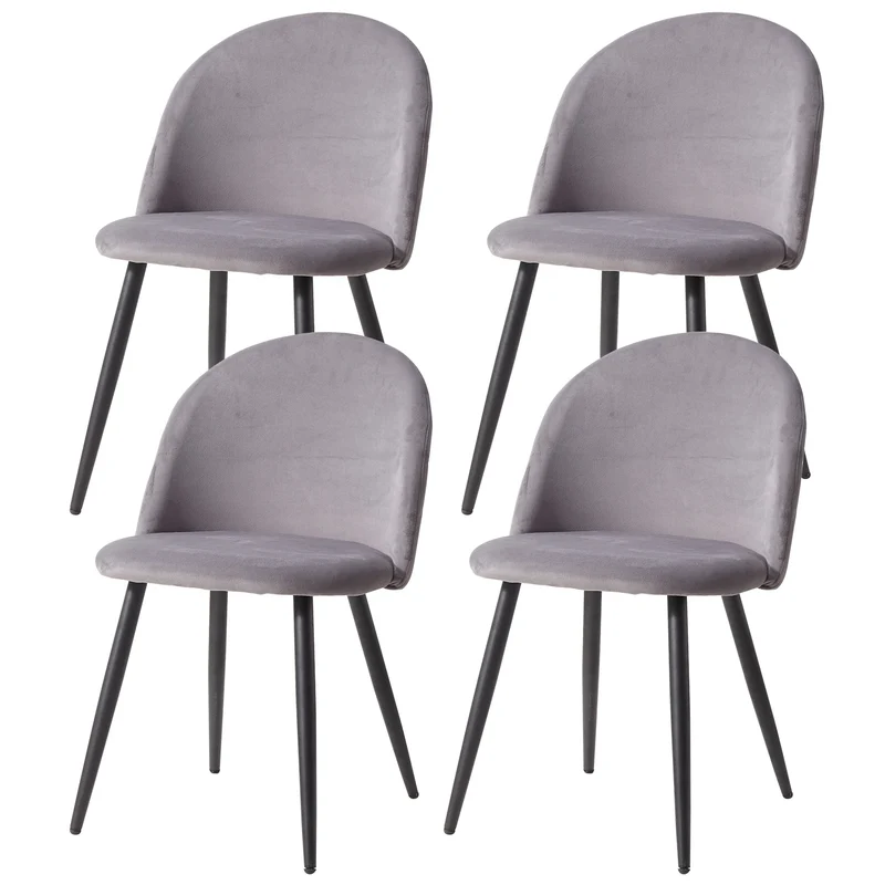 Velvet Stoelen – Eetkamerstoelen – Woonkamerstoelen – Scandinavische Stoelen – Sfeervolle Stoelen – Zachte Velvet Stof – Stevig Metalen Frame
