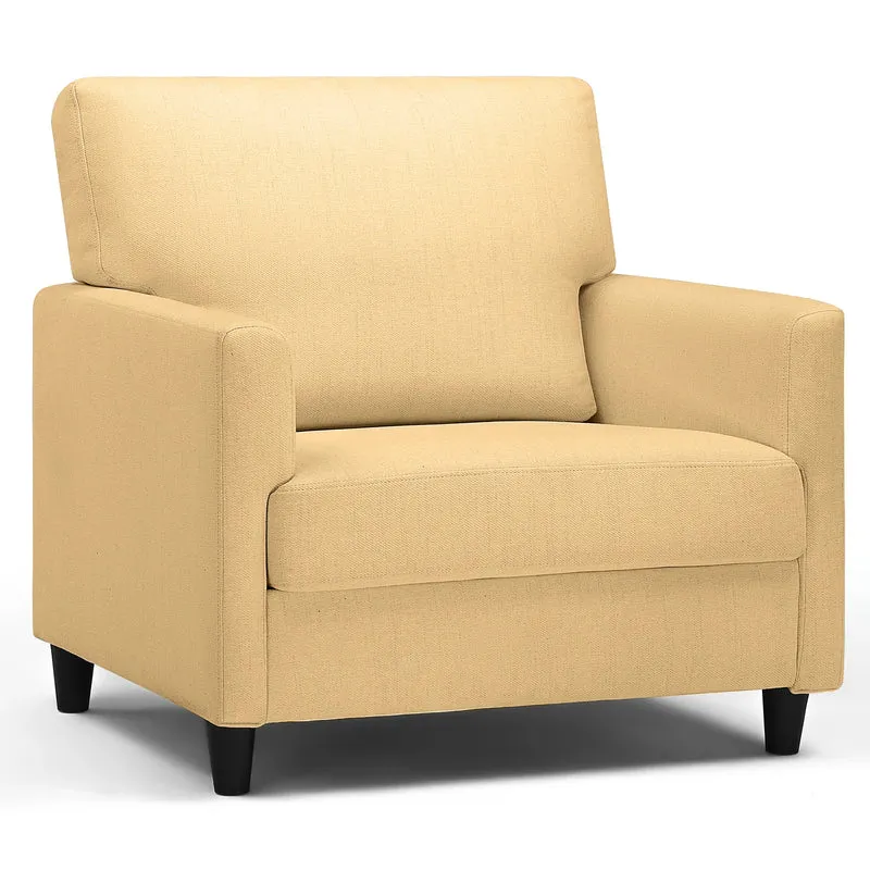 Relaxstoel – Fauteuil – Lounge Stoel – Zitstoel – Zacht Linnenhoes – Dikke Foam Vulling – Ergonomisch Design - 82 x 78 x 93 cm - Geel