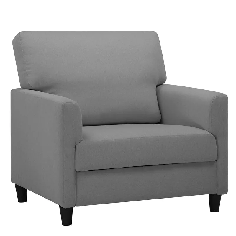 Relaxstoel – Fauteuil – Lounge Stoel – Zitstoel – Zacht Linnenhoes – Dikke Foam Vulling – Ergonomisch Design - 82 x 78 x 93 cm - Grijs
