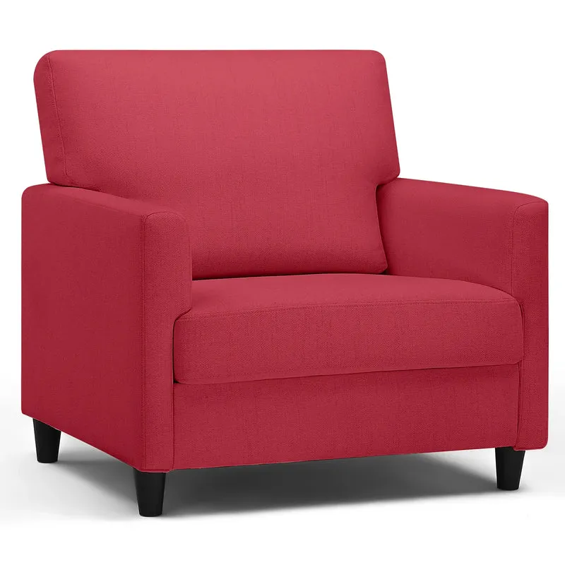 Relaxstoel – Fauteuil – Lounge Stoel – Zitstoel – Zacht Linnenhoes – Dikke Foam Vulling – Ergonomisch Design - 82 x 78 x 93 cm - Rood