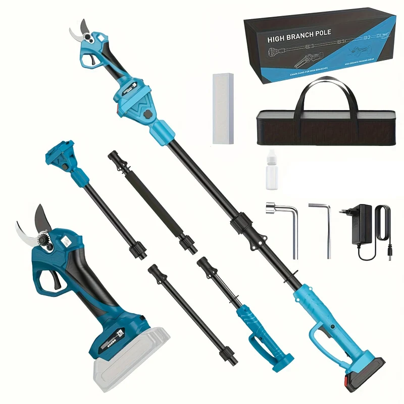 Elektrische Snoeischaar – Takkenschaar – Snoeigereedschap – Tuinschaar – Snoeistok – 18V Brushless Motor – Verlengbare Stok Tot 2 Meter