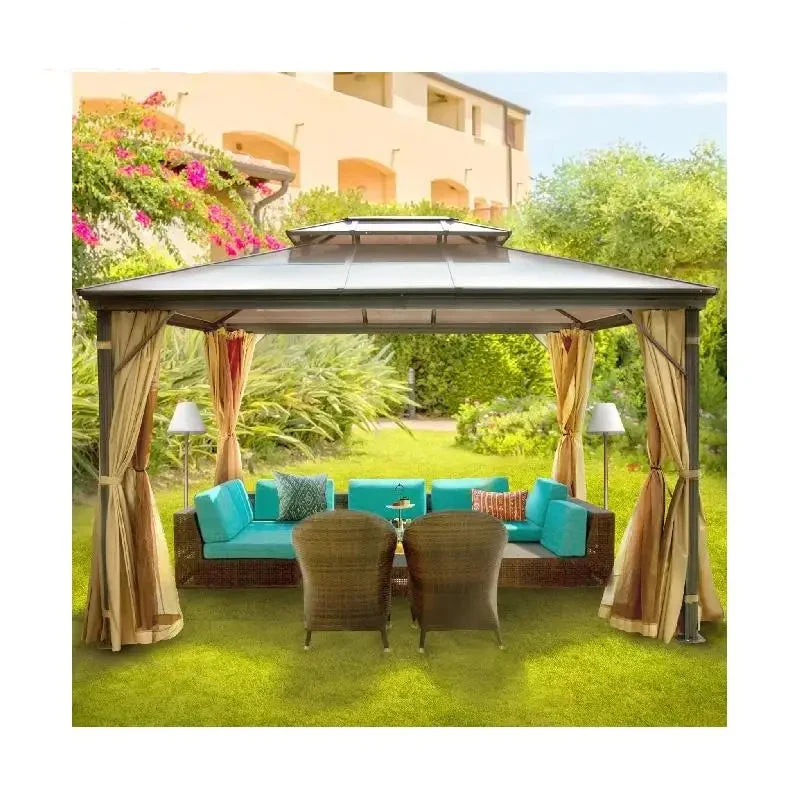 Tuinkoepel – Tuin Overkapping – Buiten Tent – Beschutte Ruimte – Waterdicht Dak – Aluminium Frame – Insectenwerende Netten - 10 x 12 Voet