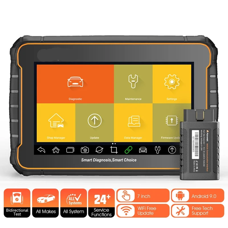 OBD2-Scanner – Autodiagnoseapparaat – Foutcode Lezer – Draadloze Scanner – Bi-Directionele Testfunctie – Real-Time Data – WiFi En Bluetooth Connectivity