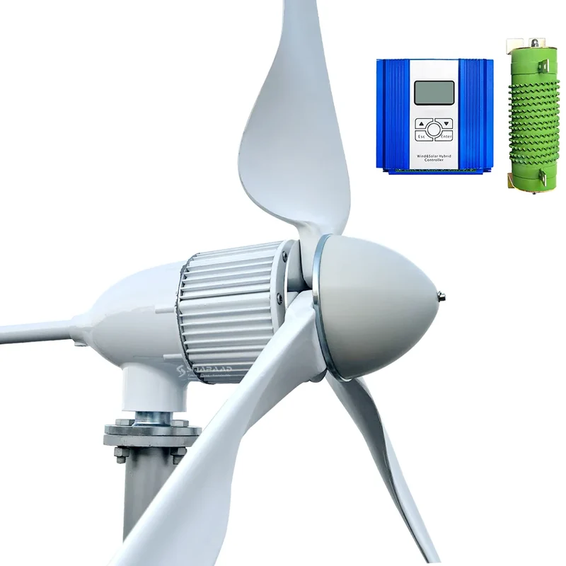 Windturbine – Windmolen – Windgenerator – Windenergie Opwekker – Stil En Efficiënt – 5 kW Vermogen – Aluminiumlegering - 24V - LCD-hybride Controller