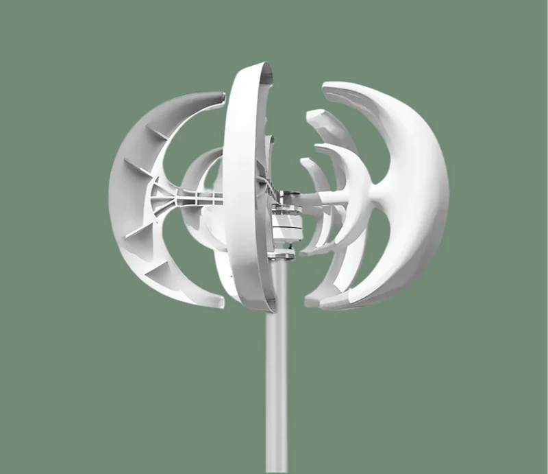 Verticale Windturbine – Windgenerator – Duurzame Energie – Zelfvoorzienend – 5000W Vermogen – Fiberglass Bladen – IP54 Bescherming - 12V - Met Batterijsysteem