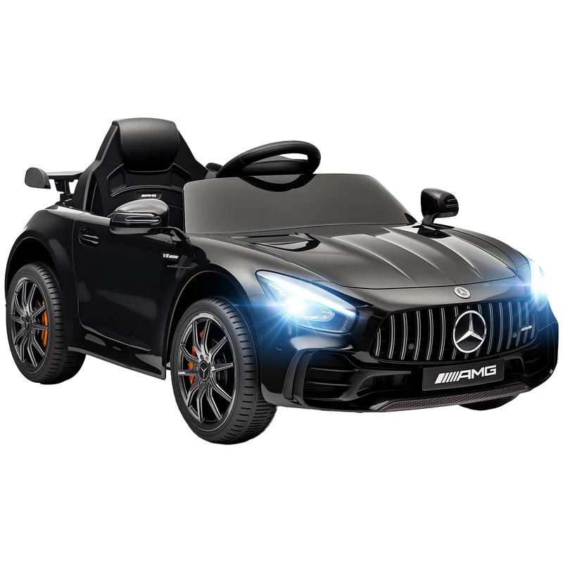 Elektrische Kinderauto – Kinderwagen Elektrisch – Speelauto Kind – Kinderauto Met Afstandsbediening – Kindervoertuig Zwart – 12V Accu – Sfeermuziek En Koplampen
