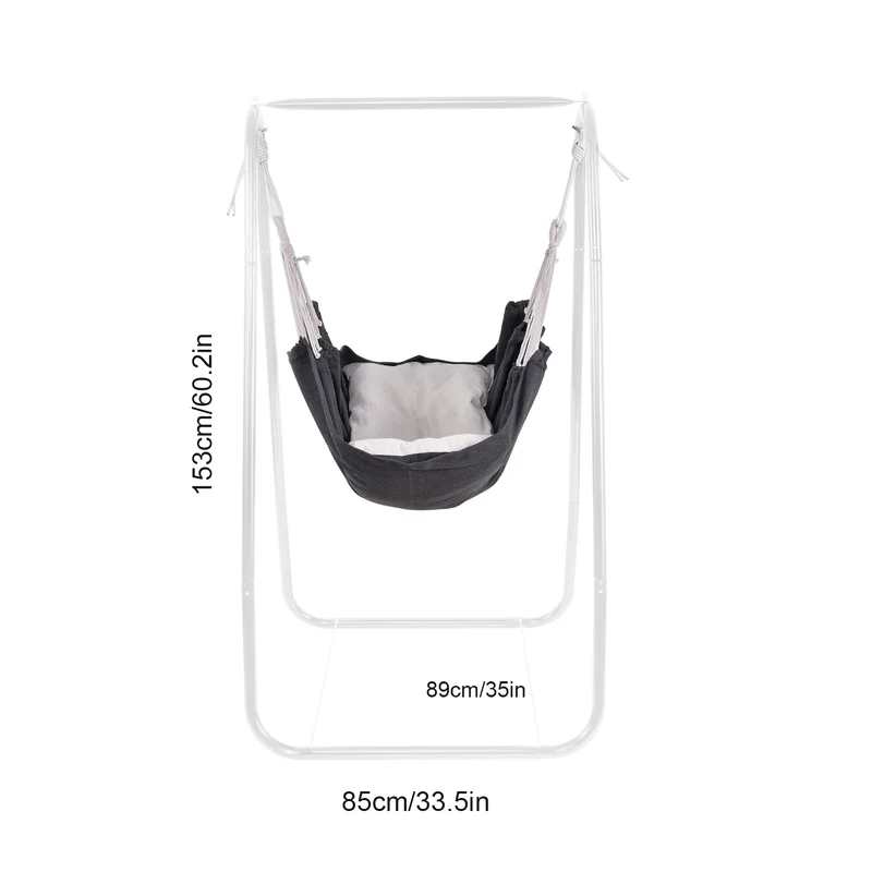 Hangstoel – Hangstoel Met Standaard – Schommelstoel – Relaxstoel – Binnen En Buiten – Poedergecoat Stalen Frame – Hoogteverstelbare Touwen