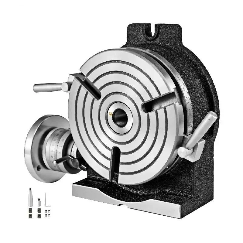 Draaibare Werktafel – Draaiplateau – Precision Tafel – Werkbank Accessoire – 8 Inch Diameter – Gietijzeren Constructie – 3-Slot Ontwerp
