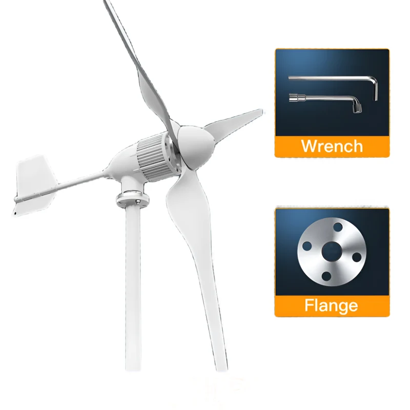 Windturbine – Horizontale As – 6KW Windgenerator – Windenergie Systeem – Duurzame Energie – Laag Aanvangsvermogen – Aluminium Behuizing - 6000W - 48V - Alleen Windturbine