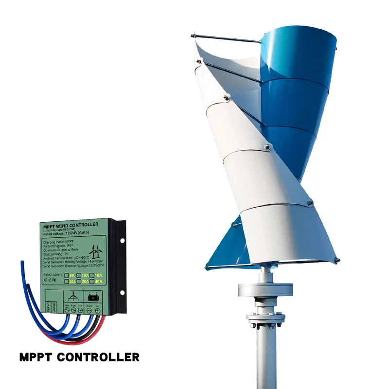 Windturbine – Verticale As Windmolen – Duurzame Generator – Energie Opwekker – 5000W Vermogen – 24V - Met Gratis Controller