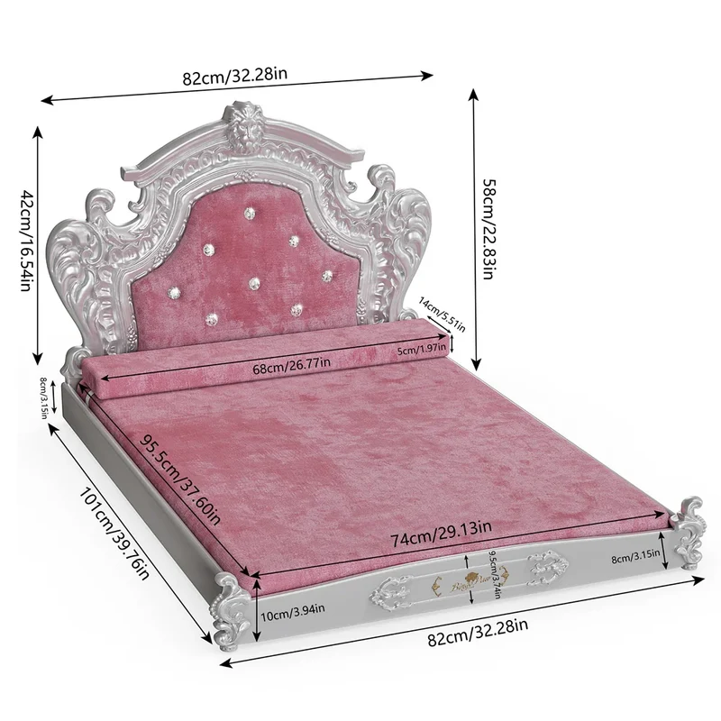 Hondenbed – Groot Hondenkussen – Luxe Hondenmand – Fluwelen Bed – Stevig Frame – Verwijderbare Wasbare Hoes - Roze - L
