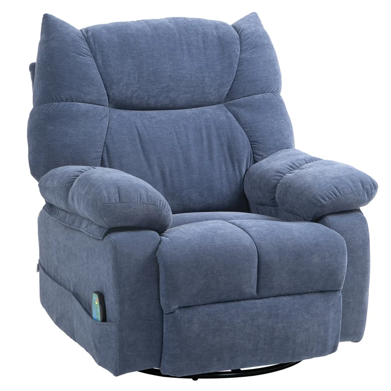 Elektrische Relaxfauteuil – Relaxstoel – Massagefauteuil – Relaxstoel Met Massage – Verstelbare Rugleuning – Warmtefunctie – 360° Draaibaar
