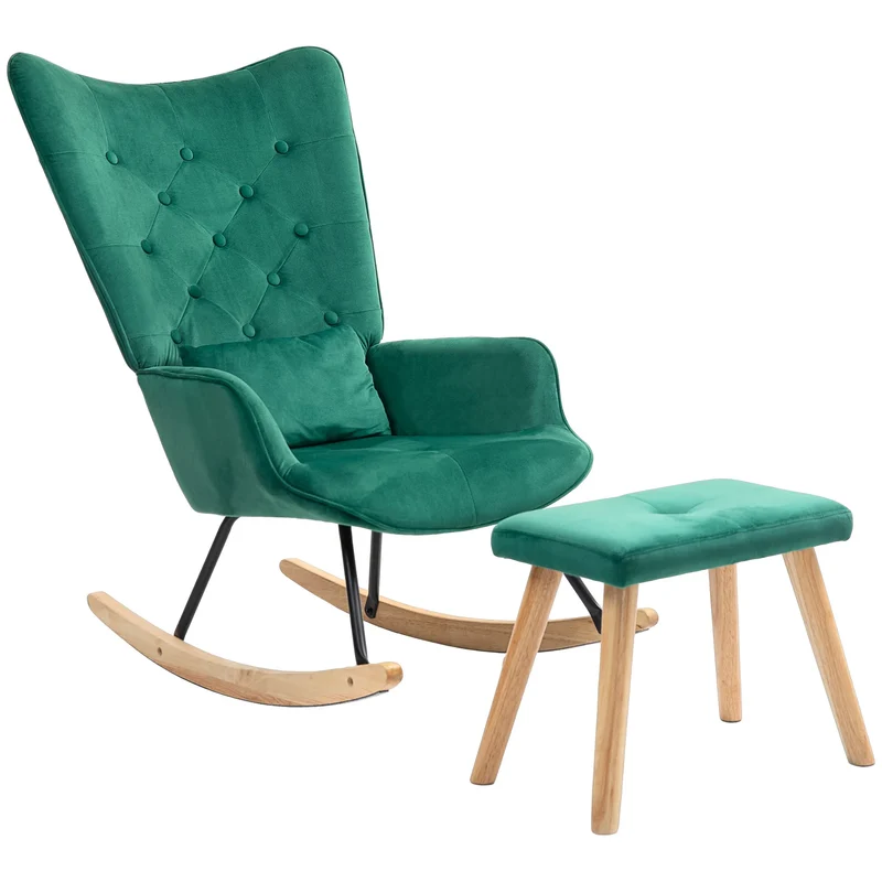 Relaxstoel – Fauteuil – Lounge Stoel – Zitstoel – Voetenbank – Verstelbare Relaxbeweging – Velvet Bekleding