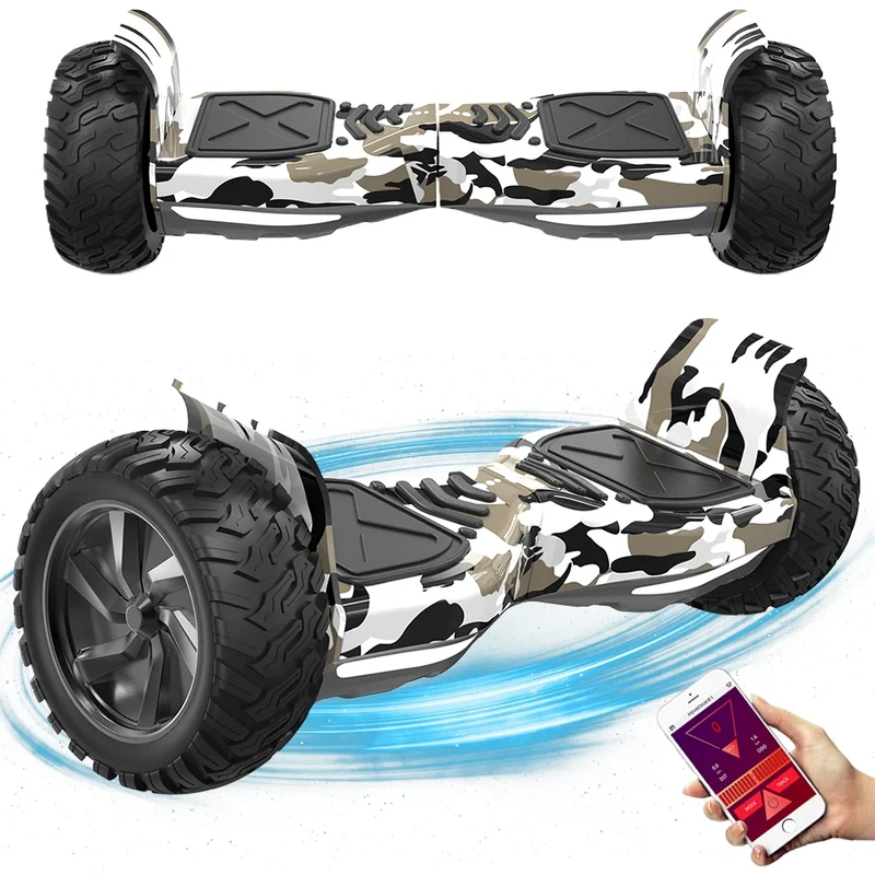 Hoverboard – Offroad Hoverboard – All Terrain Hoverboard – Elektrisch Skateboard – 8.5 Inch Band – Waterbestendig IP54 – Dubbele Motor 15 Km/u