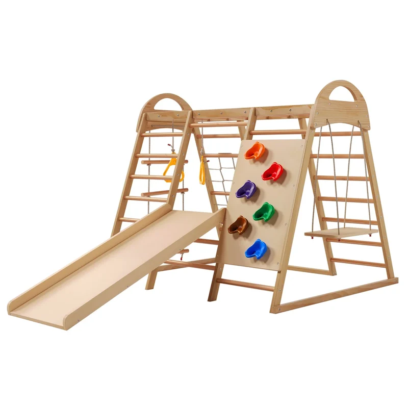 Klimdriehoek – Speeltoestel – Klimrek – Speelplek – Speelhuisje – Massief Hout – Maximaal 50 Kg Draagkracht