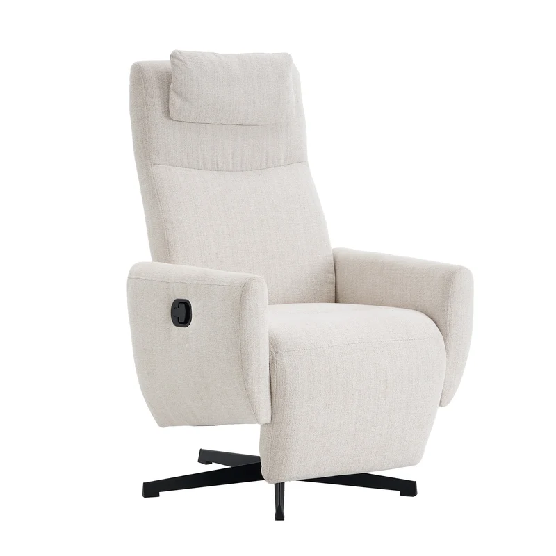 Chaise Lounge – Verstelbare Fauteuil – Relaxstoel – Draaibare Stoel – Chenille Bekleding – Metalen Draaivoet – Verstelbare Rugleuning