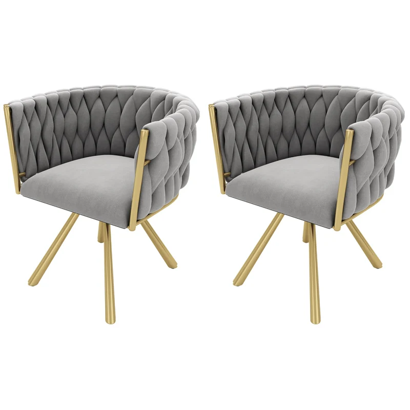 Eetkamerstoel – Stoel – Velvet Stoel – Draaibare Stoel – Comfortabele Stoel – Zachte Velvet Bekleding – 360° Draaifunctie
