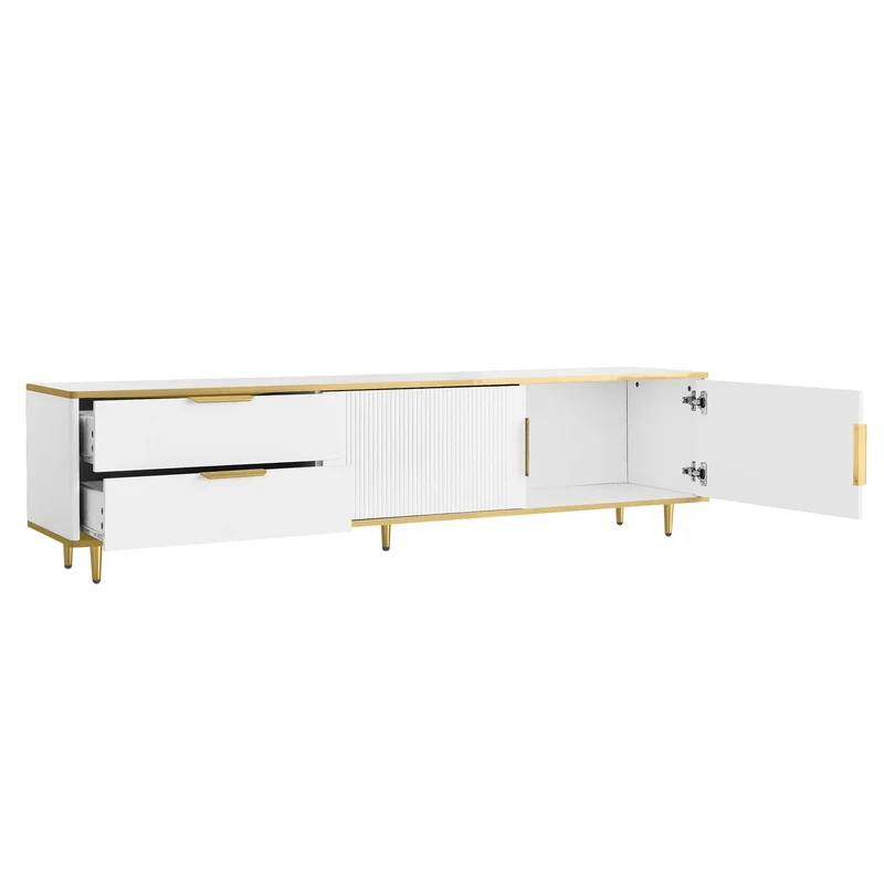 Tv-Kast – Tv-Meubel – Tv-Dressoir – Woonkamerkast – Marmeren Oppervlak – Ruime Lades
