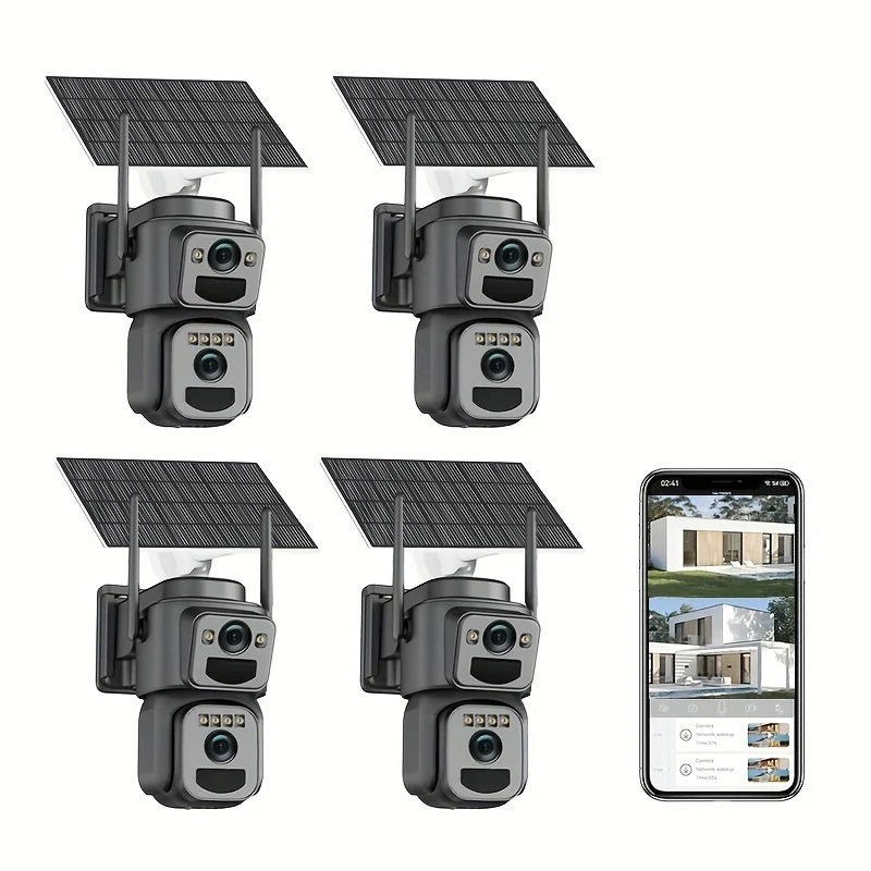 Draadloze Beveiligingscamera – Zonnepaneel Camera – Wifi Beveiliging – Buiten Camera – 1080p Full HD – Nachtzicht – Oplaadbare 8000mAh Batterij