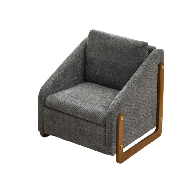 Fauteuil – Loungefauteuil – Relaxstoel – Zetel – Teddystof – Ergonomisch Comfort – Opbergruimte - 201 x 85 x 90 cm - Donkergrijs