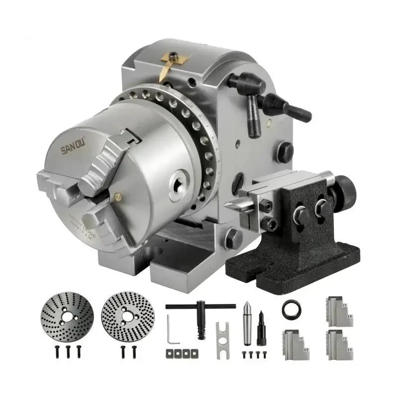 Verstelbare Verdeelkop – Indexering – Freesaccessoire – Precisiehulpmiddel – Machinegereedschap – Lasergegraveerde Schaal – Metalen Constructie