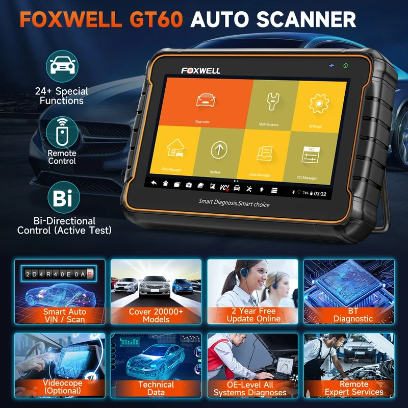 Autodiagnose Scanner – OBD2 Diagnosetool – Foutcode Lezer – Systeemtester – Motor Check – Bidirectionele Besturing – Meertalige Interface